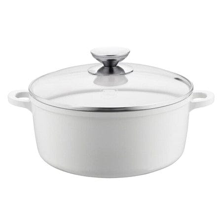 Berndes Berndes Vario Click Pearl 1.25 qt. Round Cast Aluminum Ceramic Nonstick Dutch Oven in White with Glass Lid