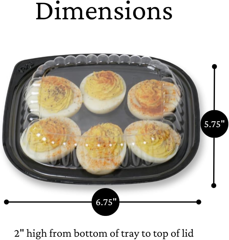 Disposable Deviled Egg Containers with Lids (16 Pack)