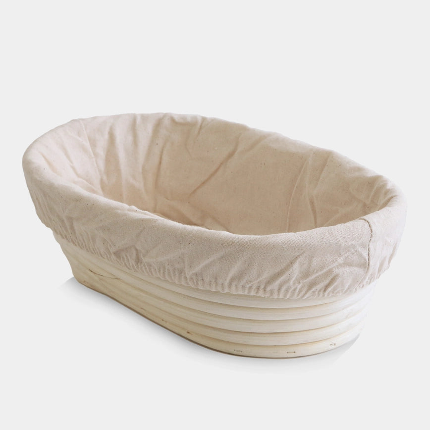RoEsha 10-Inch Oval Banneton Proofing Basket Set | Natural Rattan Sourdough Bread Baking Mold