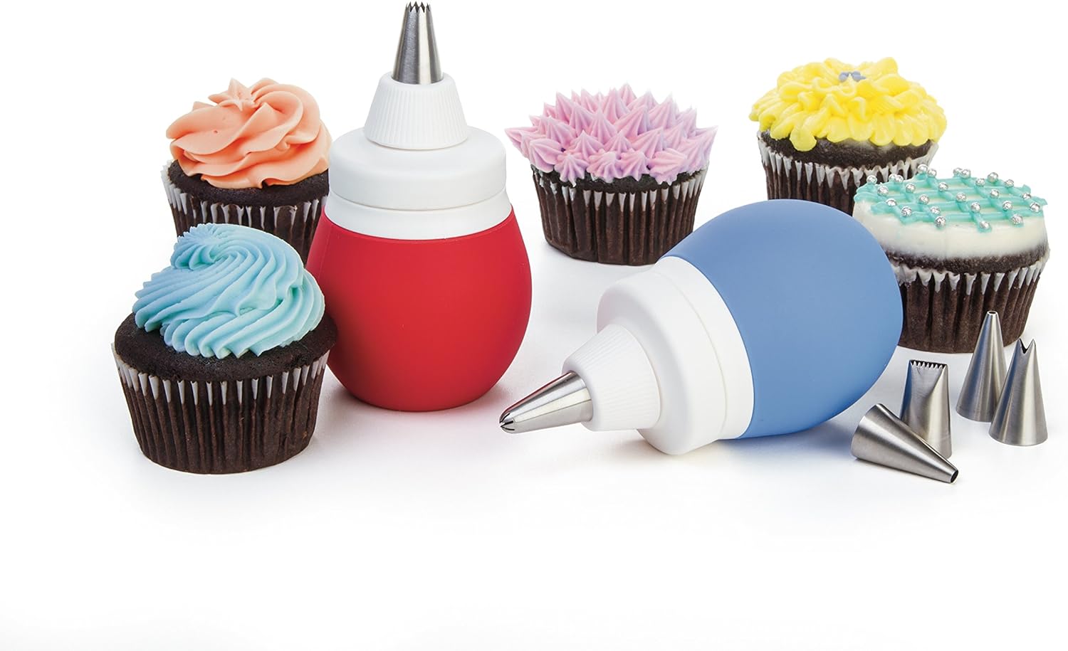 Cake and Cookie Decorating Kit with Bulbs and Icing Tips by Progressive Prepworks