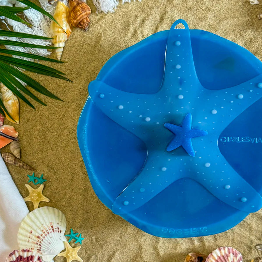 Coastal Beach Themed Silicone Reusable Lid Covers by Charles Viancin for Mixing Bowls, Pots and Pans, Containers, and Cookware