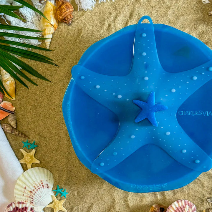 Coastal Beach Themed Silicone Reusable Lid Covers by Charles Viancin for Mixing Bowls, Pots and Pans, Containers, and Cookware