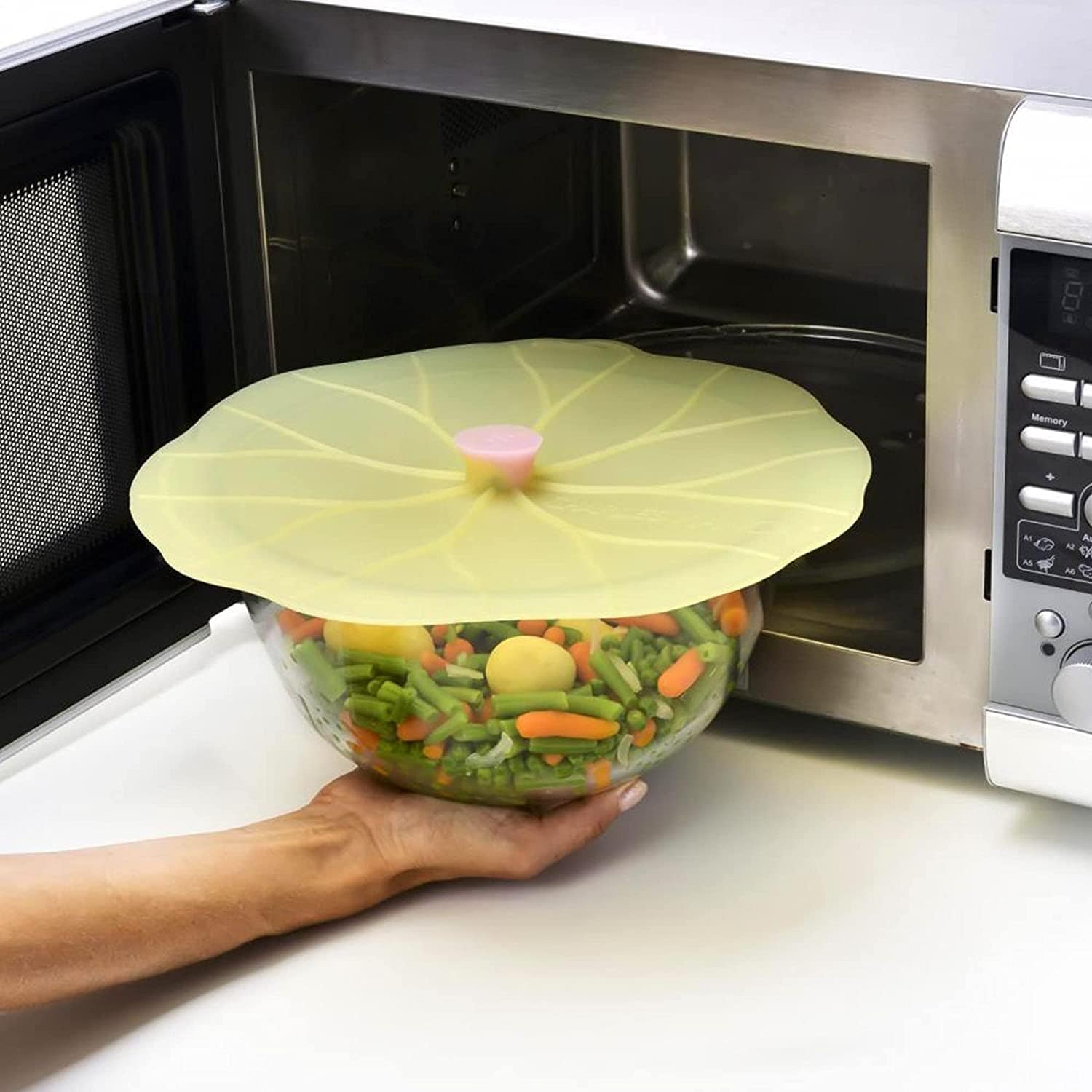 Microwave Collapsible Magnetic Silicone Cover Lid Hovering Anti