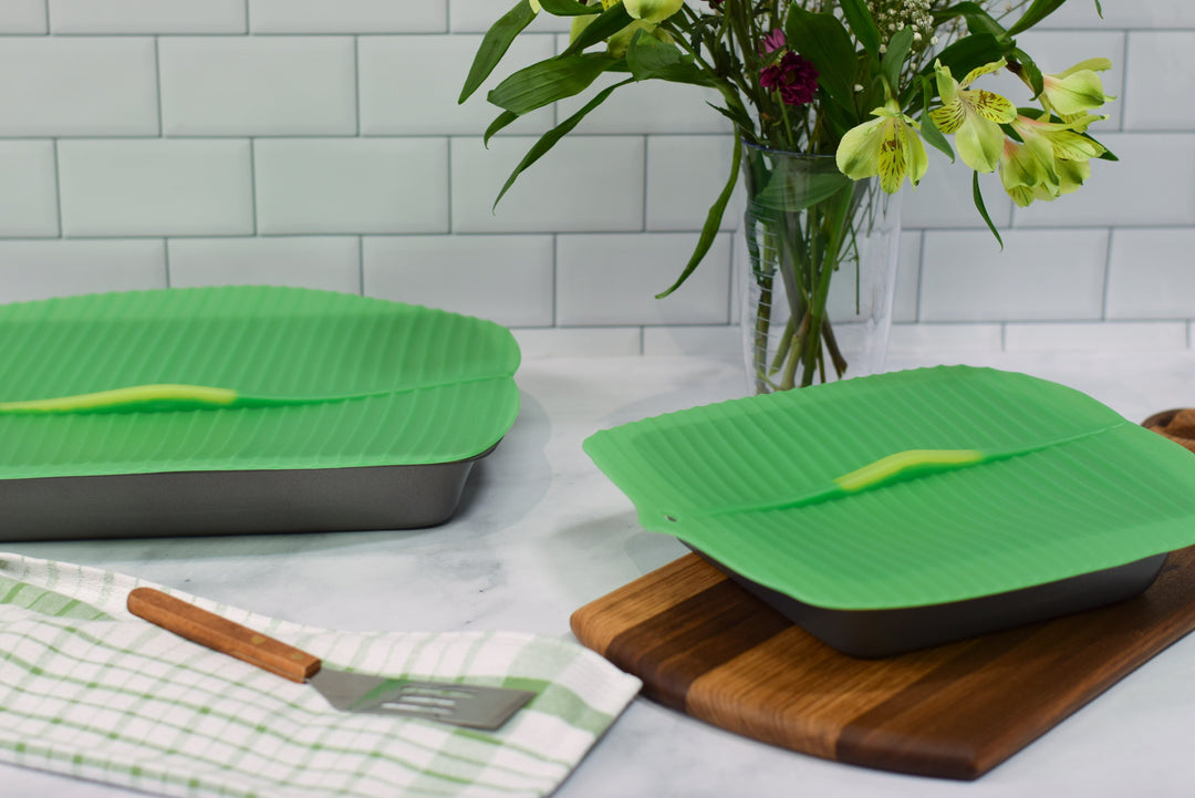 Charles Viancin Rectangular or Square Silicone Lid - Banana Leaf Design by Charles Viancin