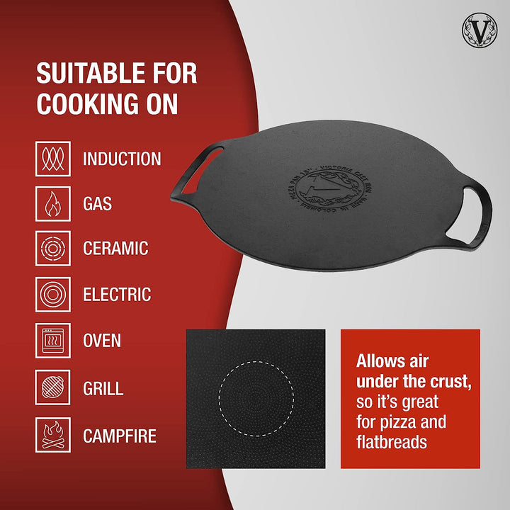 15 Inch Cast Iron Pizza Pan/Comal by Victoria Cast Iron
