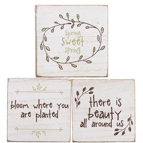 CWI Gifts CWI Spring Sweet Spring Square Block - Set of 3