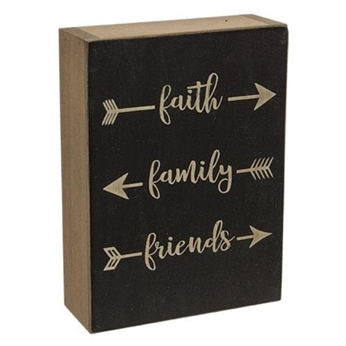 CWI Gifts Faith, Family, Friends Box Sign