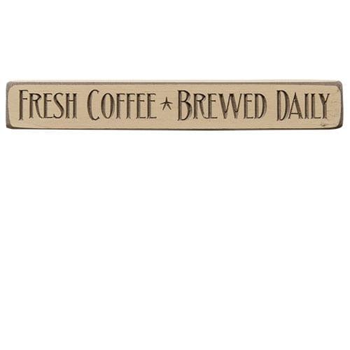 CWI Gifts Fresh Coffee Brewed Daily Engraved Block