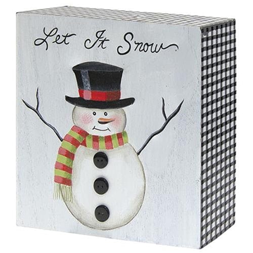 CWI Gifts Let It Snow Gingham Box Sign