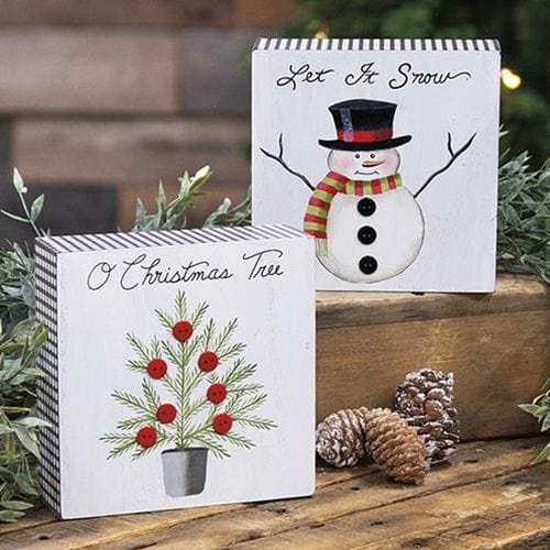 CWI Gifts Let It Snow Gingham Box Sign