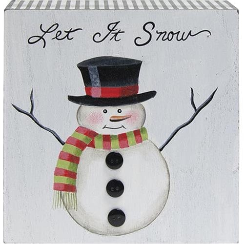 Seasonal & Holiday Decorations Let It Snow Gingham Box Sign