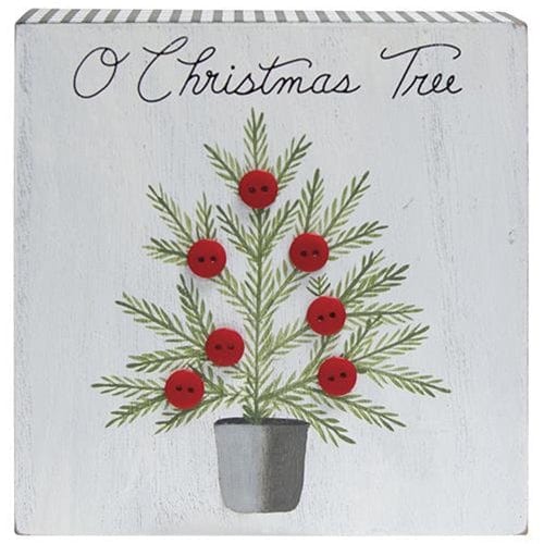 CWI Gifts O Christmas Tree Gingham Box Sign