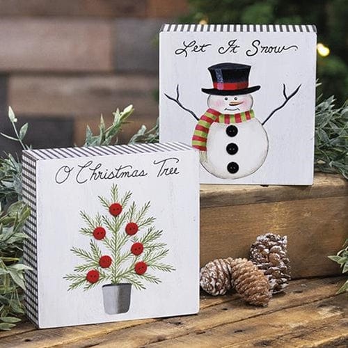 CWI Gifts O Christmas Tree Gingham Box Sign