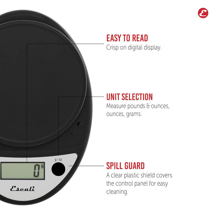 Escali Primo Digital Kitchen Scale for Measuring Food and Ingredients