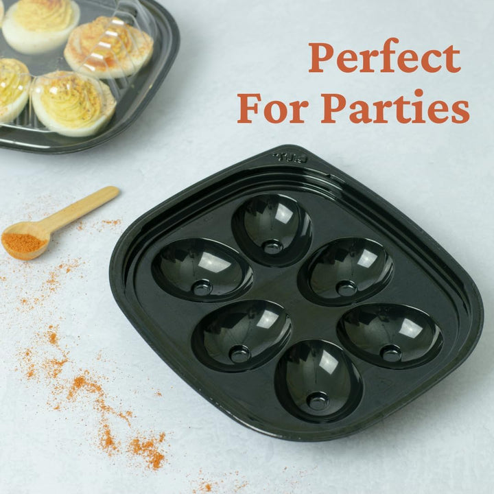 Disposable Deviled Egg Containers with Lids (16 Pack)