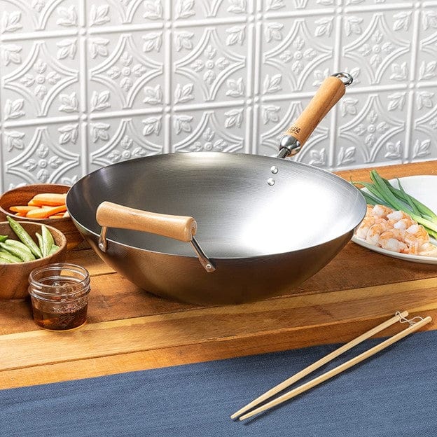 Escali Escali Joyce Chen 14'' Carbon Steel Wok Birch Handles