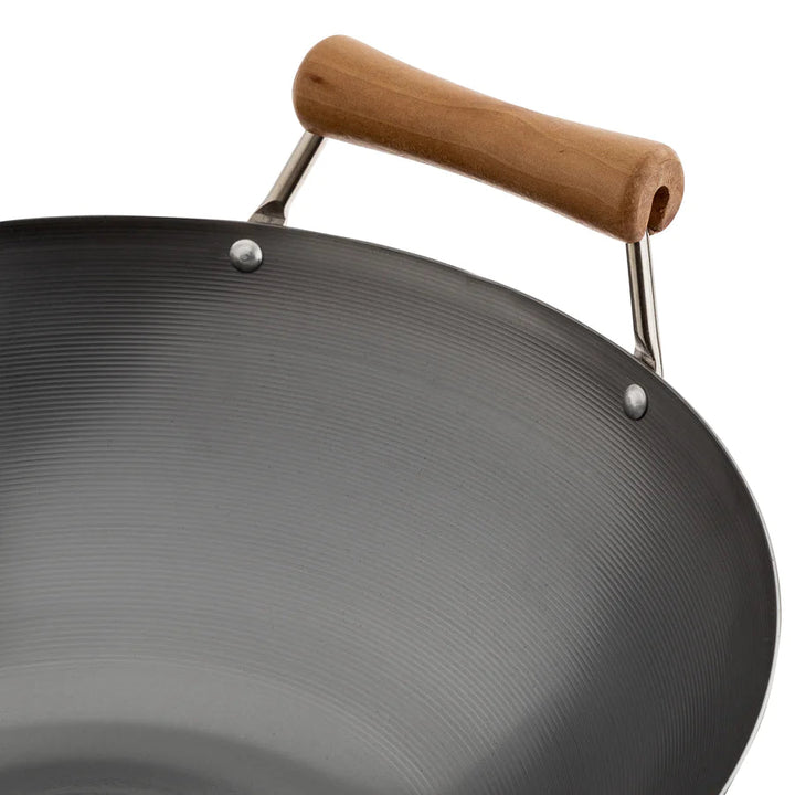 Woks Escali Joyce Chen 14'' Carbon Steel Wok Birch Handles