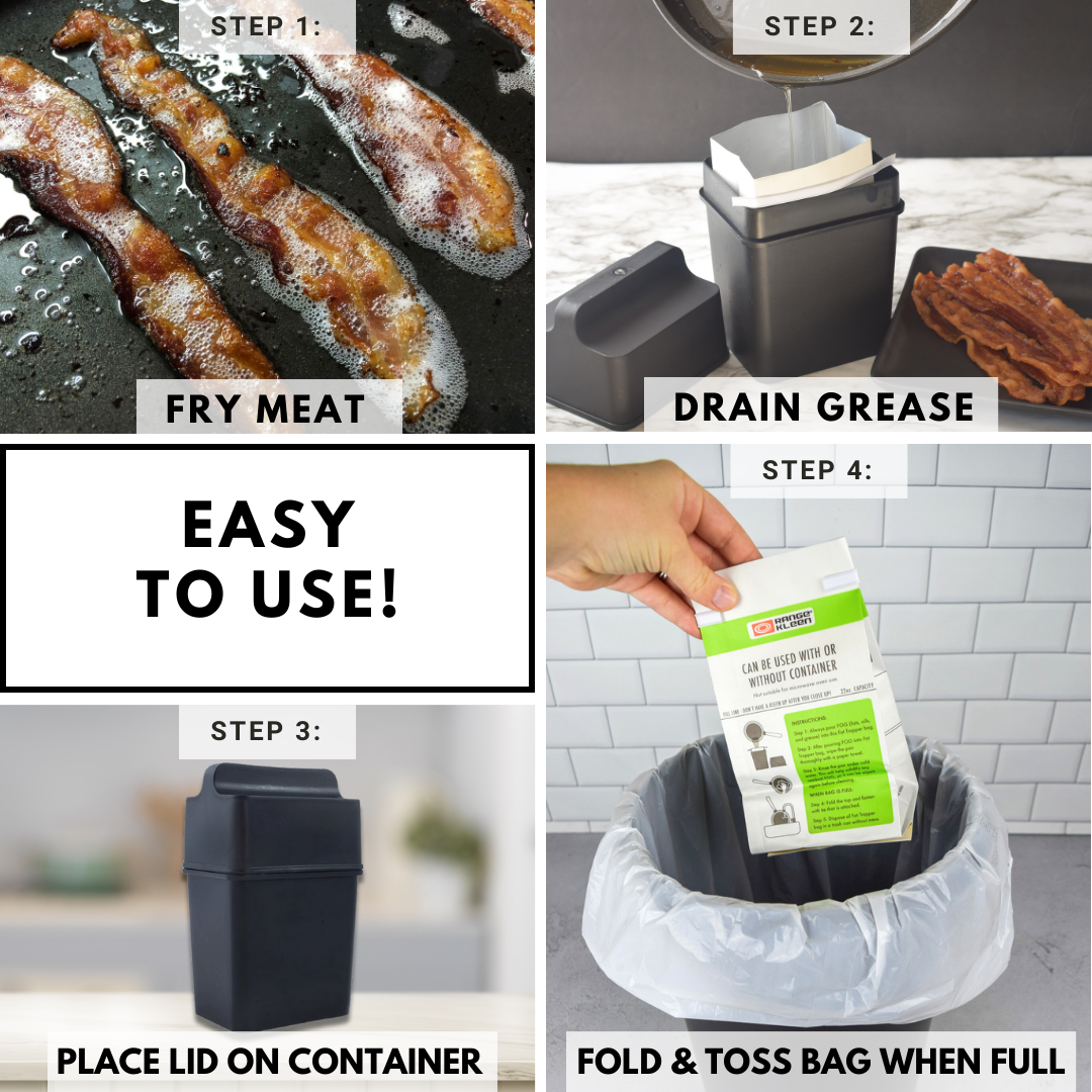 Range Kleen Fat Trapper Container or Refill Bags Range Kleen Fat Trapper with 2 Bags