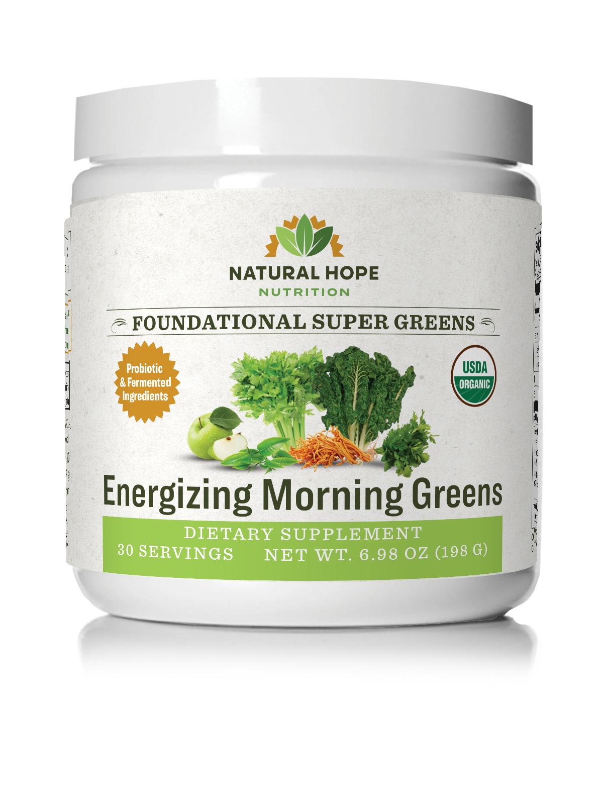 Energizing Morning Super Greens Dietary Supplement by Natural Hope Herbals