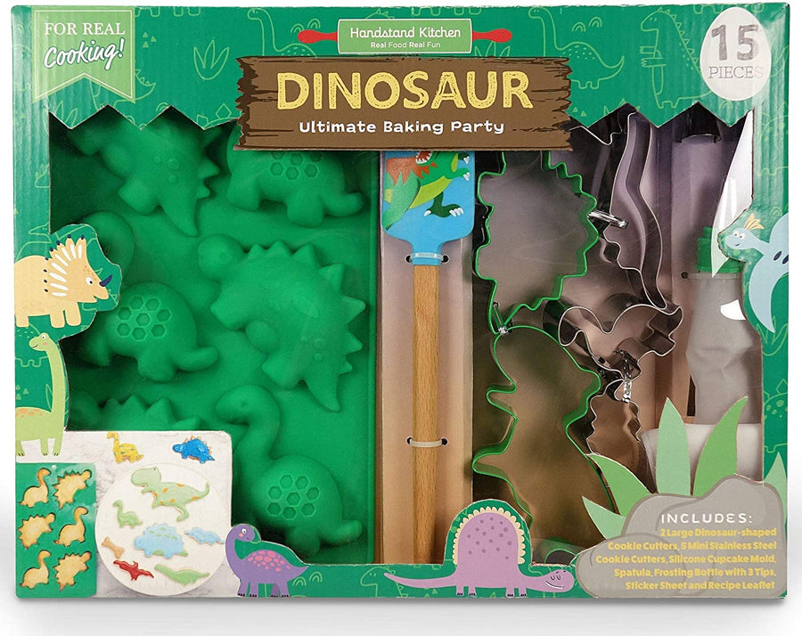 Handstand Kitchen Handstand Kitchen Dinosaur Buddies 15-Piece Ultimate Baking Set for Kids