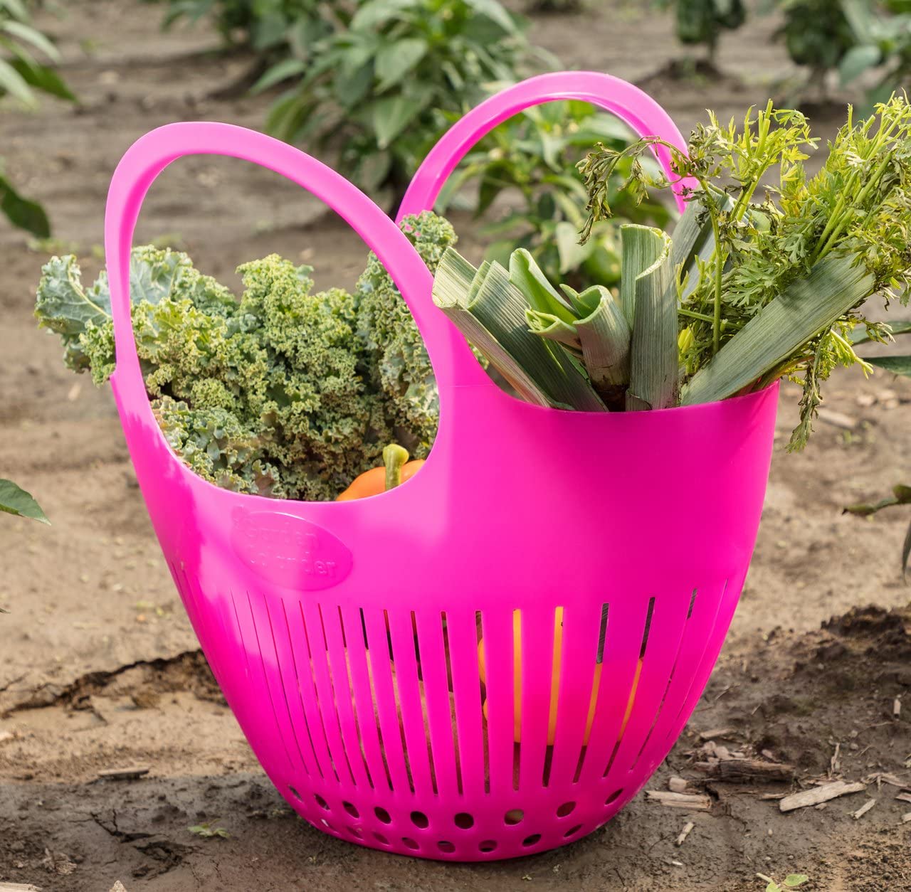 Hutzler Mini Garden Colander Garden Basket, Small, Pink