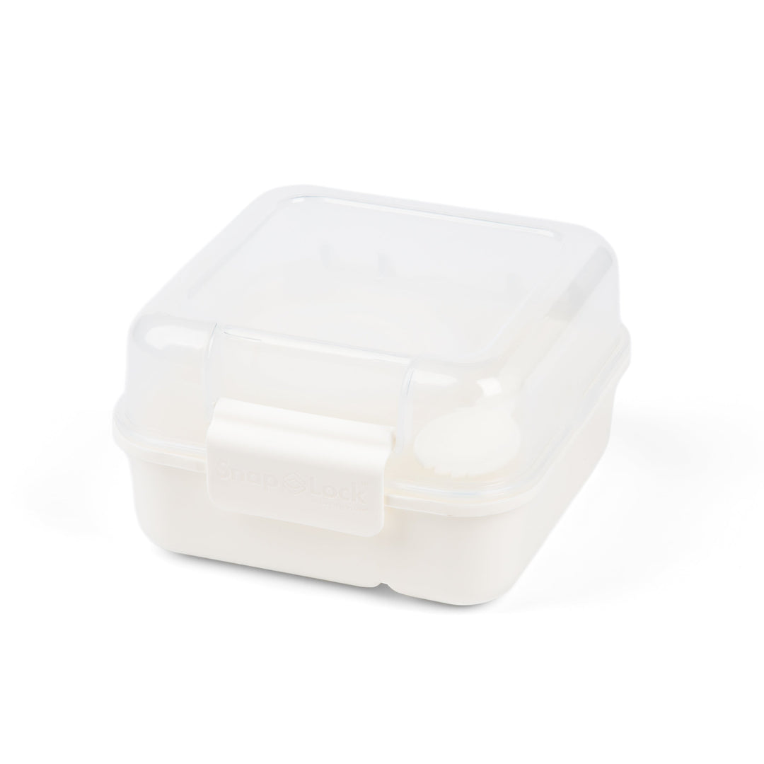 white plastic lunch container for food storage and meal prep