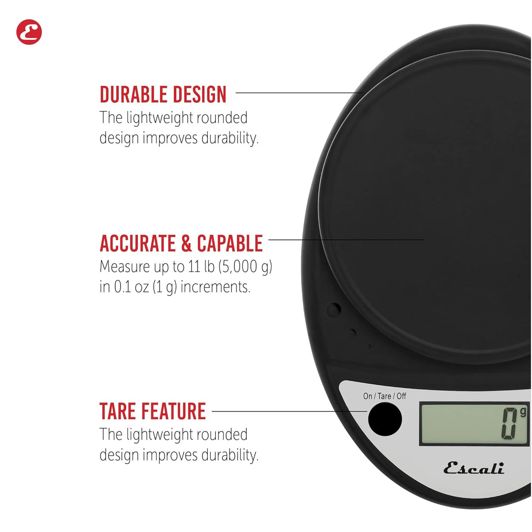 Escali Primo Digital Kitchen Scale for Measuring Food and Ingredients