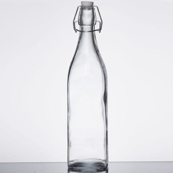 Kooi Housewares Acopa Clear Glass Bottle with Wire Ball Swing Top Lid