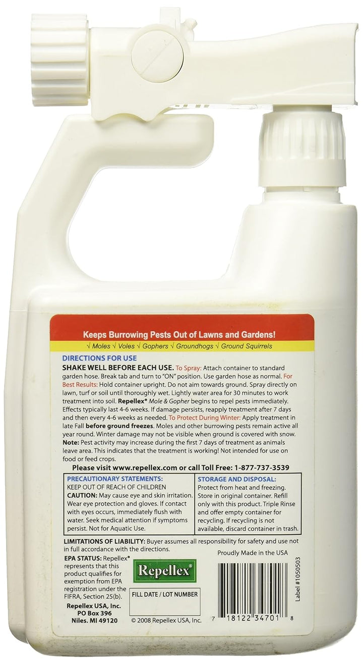 Repellex Mole and Gopher All Natural Rodent Repellent Liquid Ready to Spray for Lawn
