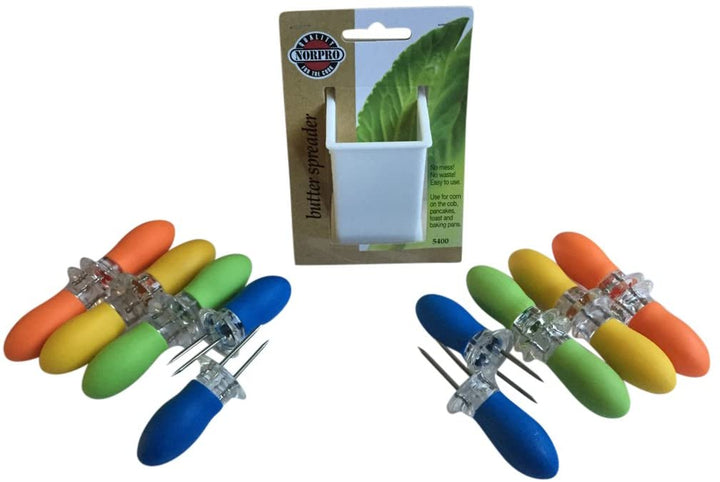 Norpro Butter Your Corn Set with Jumbo Corn Cob Holders and/or Butter Spreader