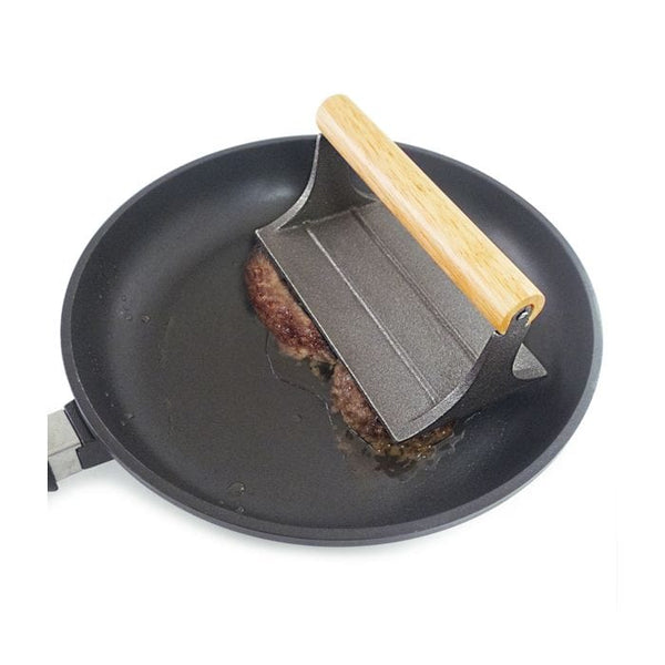 Victoria Cast Iron Bacon Press / Meat Weight with Wood Handle - Victoria