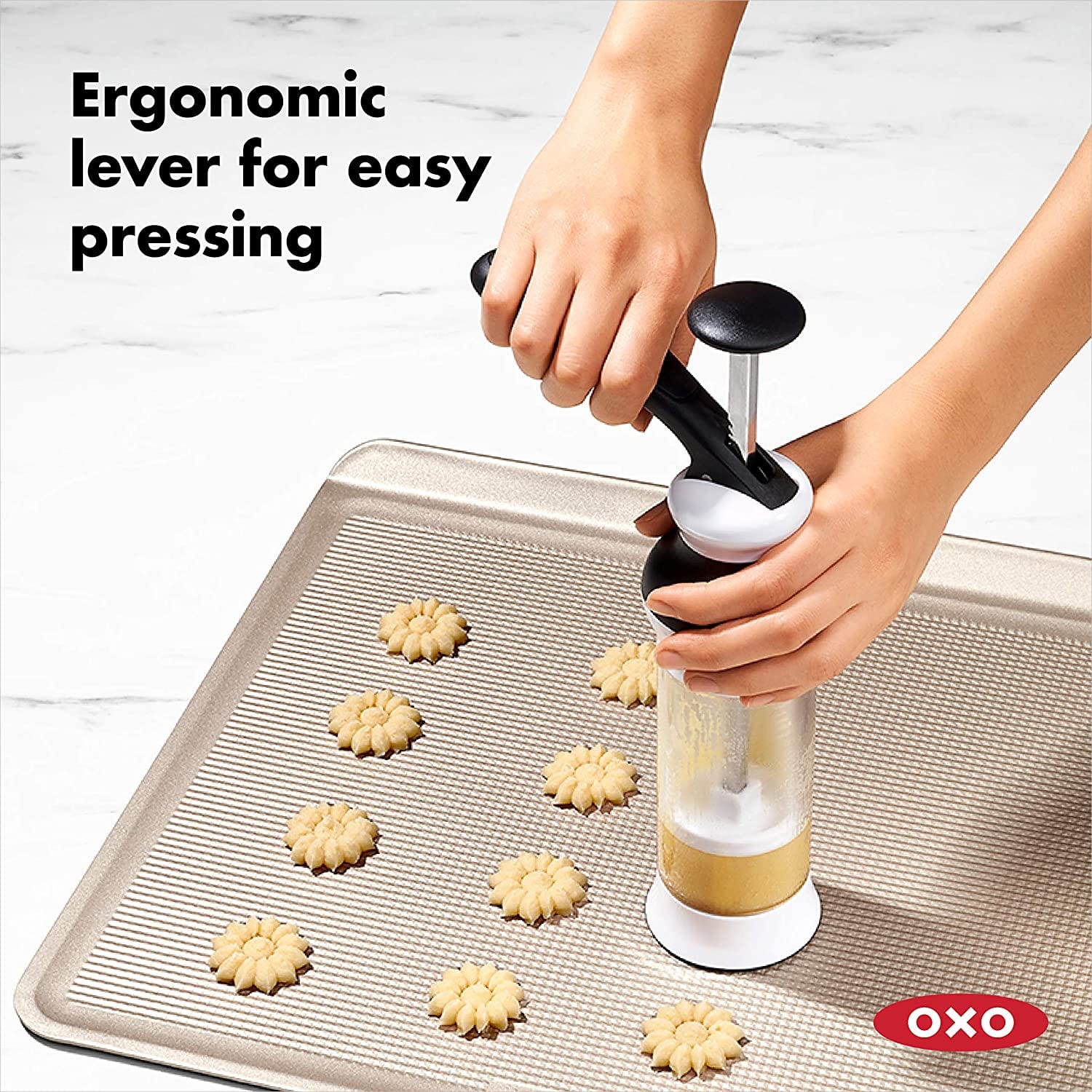 OXO Good Grips 14-Piece Cookie Press Set + Holiday Disk Set - Thumbnail 4