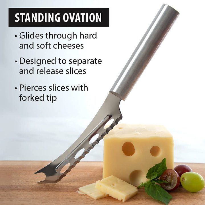 Rada Rada Cheese Knife - Stainless Steel Serrated Edge 9-5/8 Inches