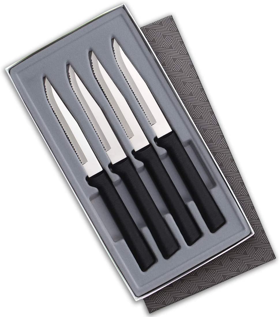 Rada Rada Cutlery 4 Piece Steak Knife Set - Silver or Black 4 Piece Steak Knife Set - Black