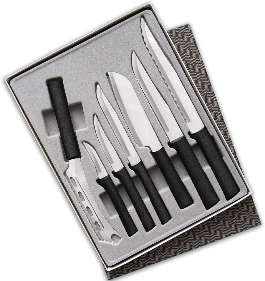 Rada Rada Cutlery 7 Piece Knife Set - Silver or Black 7 Piece Gift Set - Black Handles