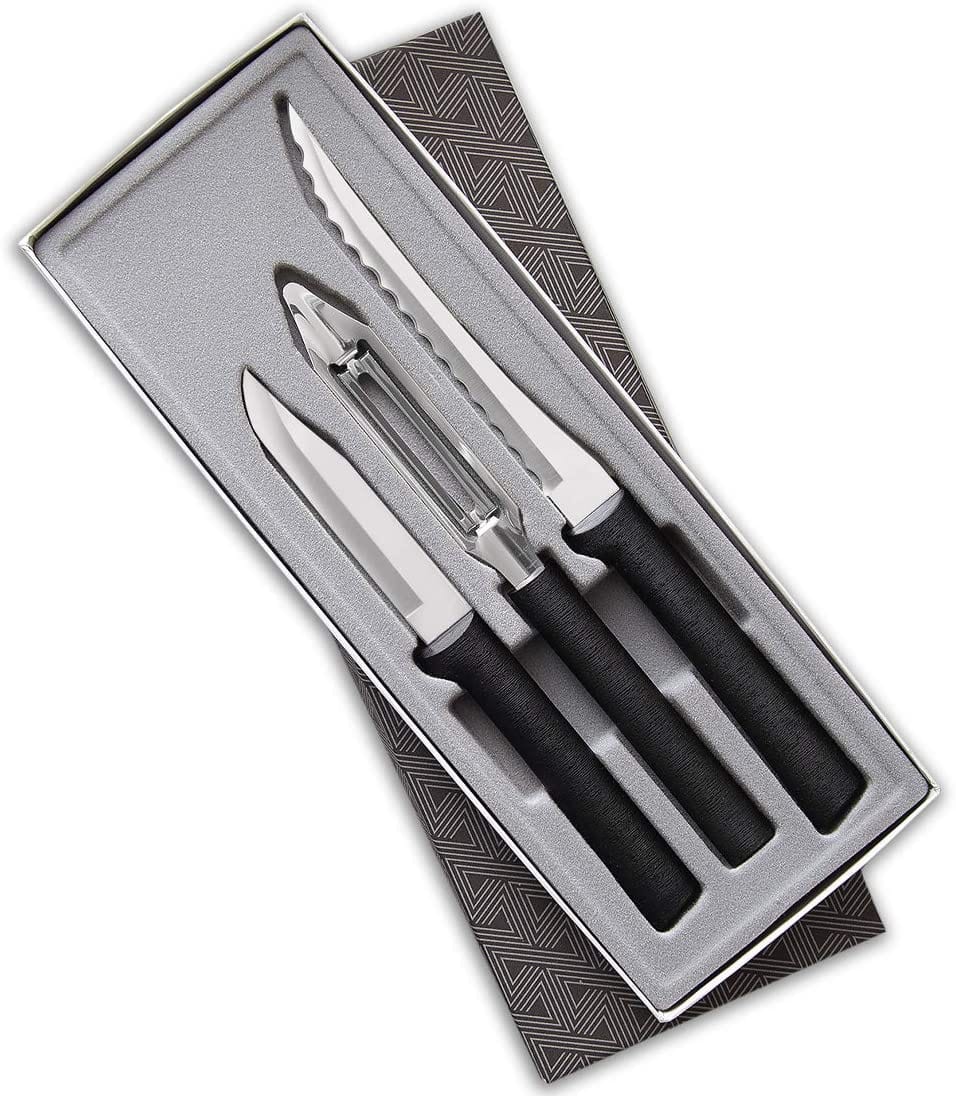 Rada Cutlery 2-Piece Paring Knife Set and Knife Sharpener Stainless