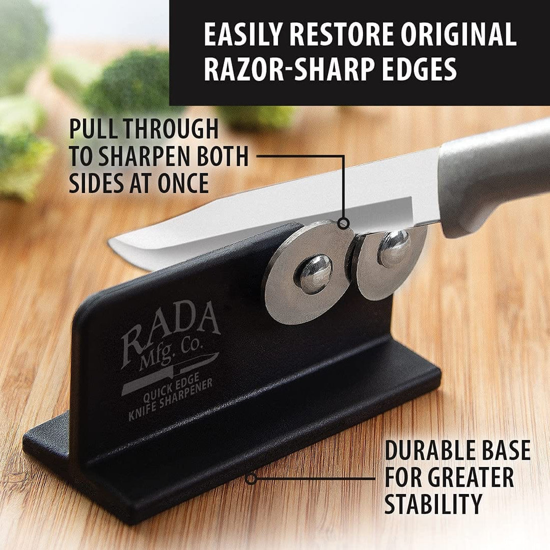 Rada Cutlery 2-Piece Paring Knife Set and Knife Sharpener Stainless