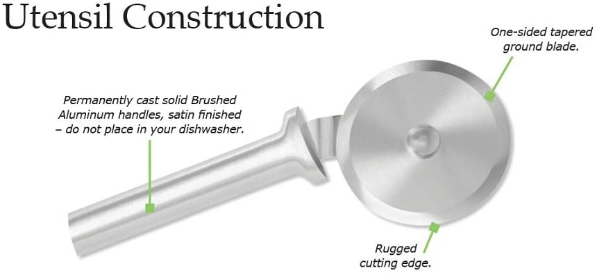 Rada Rada Cutlery Pizza Cutter Wheel- Silver or Black Handle