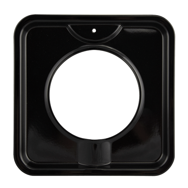 Range Kleen 4 Pack | Style I 7.75 Inch Square, Heavy Duty Black Porcelain Drip Pans