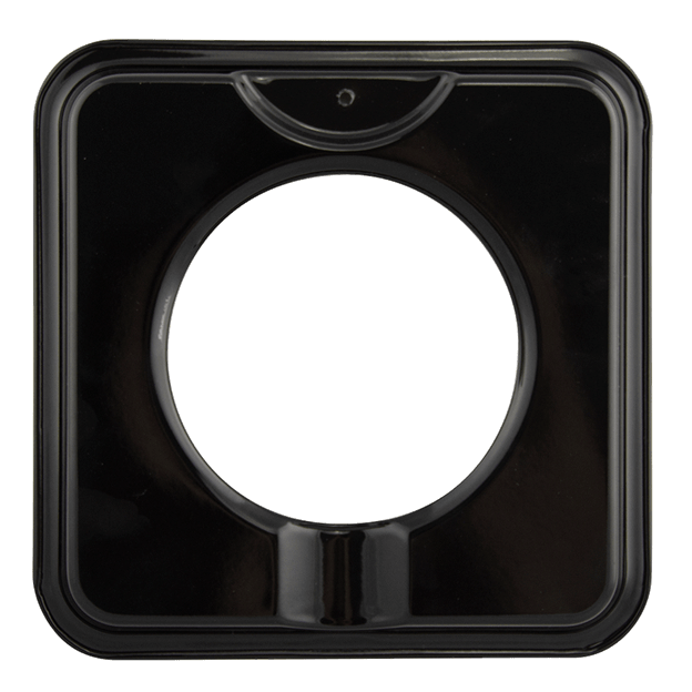 Range Kleen 4 Pack | Style I 7.75 Inch Square, Heavy Duty Black Porcelain Drip Pans