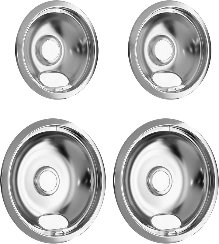 Range Kleen Range Kleen 10124XN Style A 4-Pack Drip Pans - 2 Small and 2 Large Drip Bowls