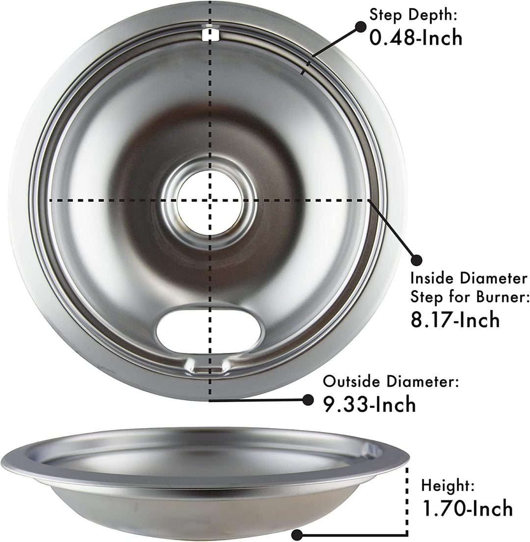 Range Kleen Range Kleen 10124XN Style A 4-Pack Drip Pans - 2 Small and 2 Large Drip Bowls