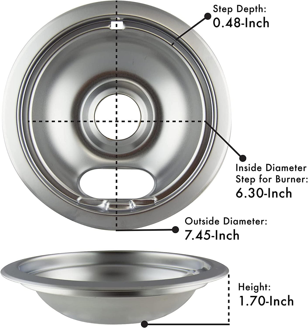 Range Kleen Range Kleen 10124XN Style A 4-Pack Drip Pans - 2 Small and 2 Large Drip Bowls