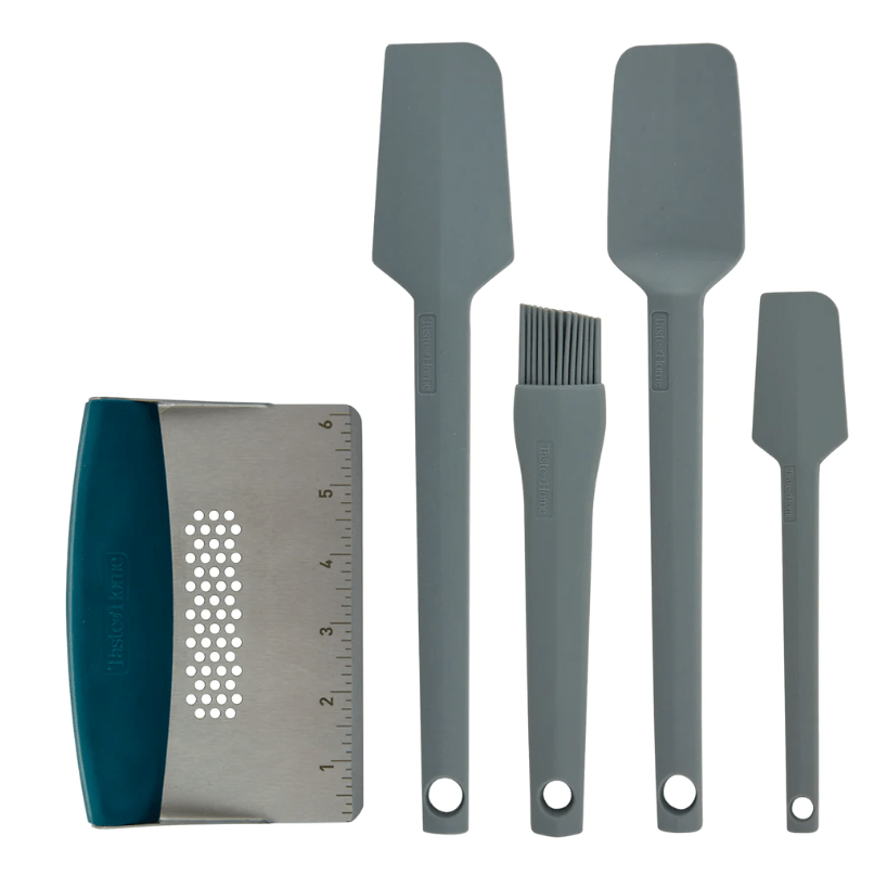 Range Kleen Taste of Home 5 Piece Kitchen Utensil Bundle in Silicone and Stainless Steel in Ash Gray