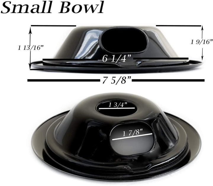 Range Kleen Range Kleen Drip Bowls, Style B, 2 small, 2 large black