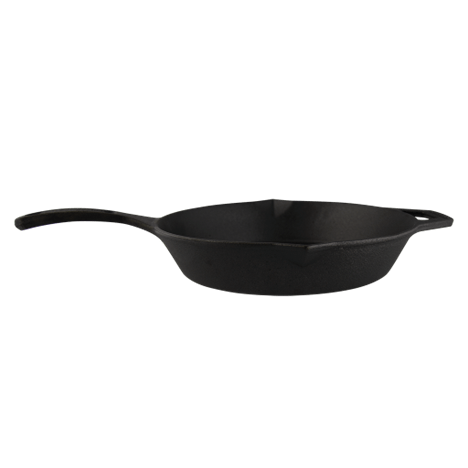 Bruntmor Enameled Cast Iron Skillet with Glass Lid, 10 Inch Deep Round  Grill Pan and Frying Pan with Double Loop Handles, Black