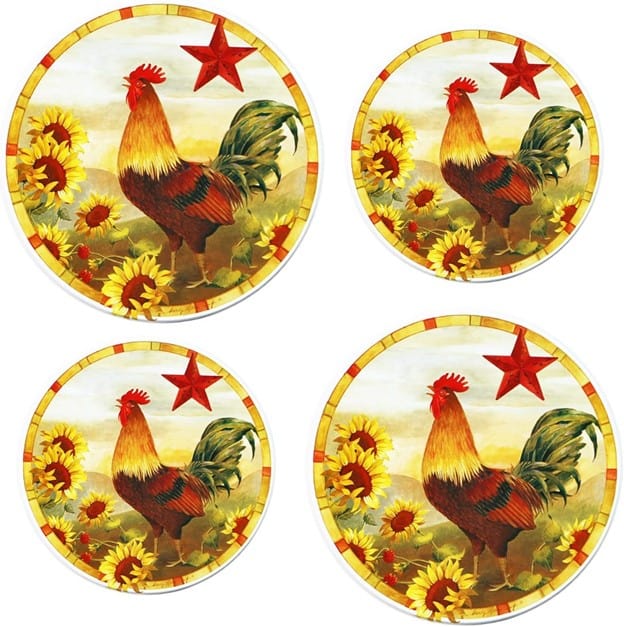 Reston Lloyd Reston Lloyd Morning Rooster  - Burner Cover Set of 4