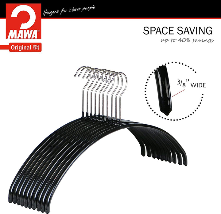 Reston Lloyd MAWA Curved, No-Bump, Non Slip, Space Saving Hangers, Set of 10