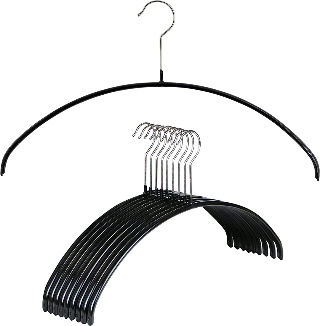 Reston Lloyd MAWA Curved, No-Bump, Non Slip, Space Saving Hangers, Set of 10 Black