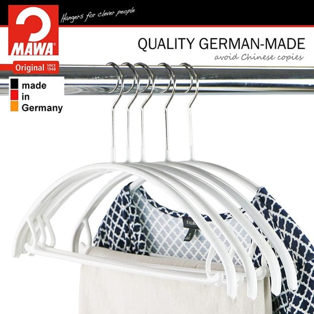 MAWA European Space-Saving Hangers, 3 Colors, 8 Styles & Sets